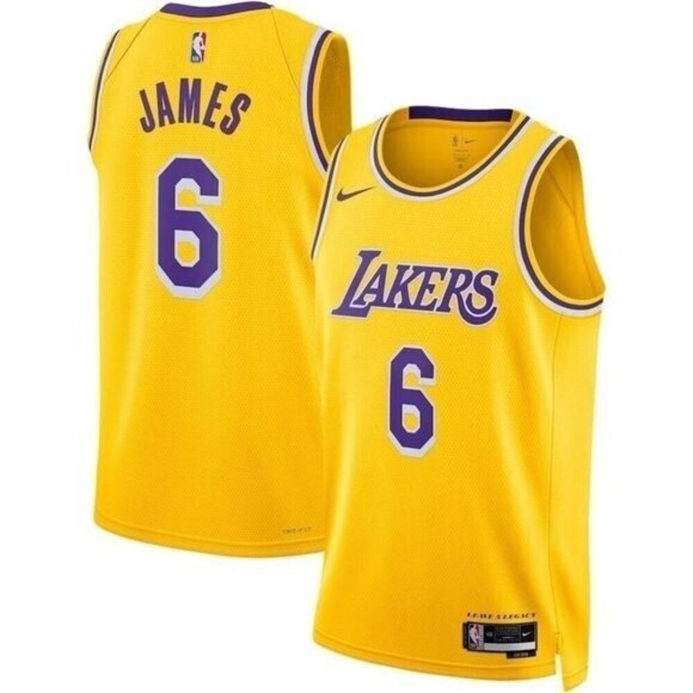 New LeBron James Lakers Icon EditionNBA Jersey Amarillo Field Purple size M